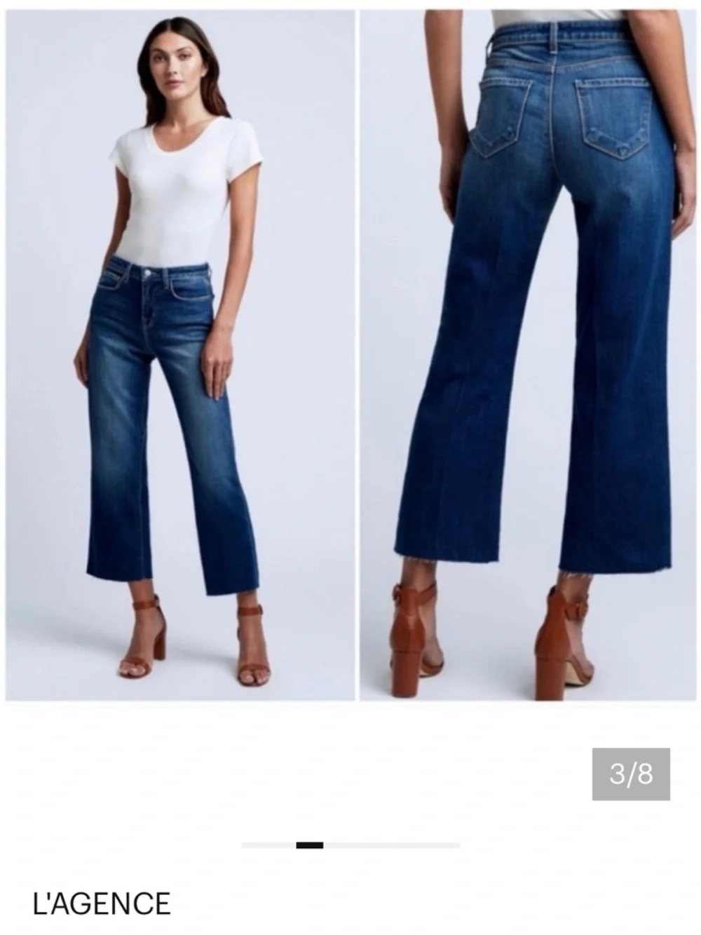 L'AGENCE Blue Denim, Wanda High Rise Wide Leg, Size 28 - Picture 5 of 7